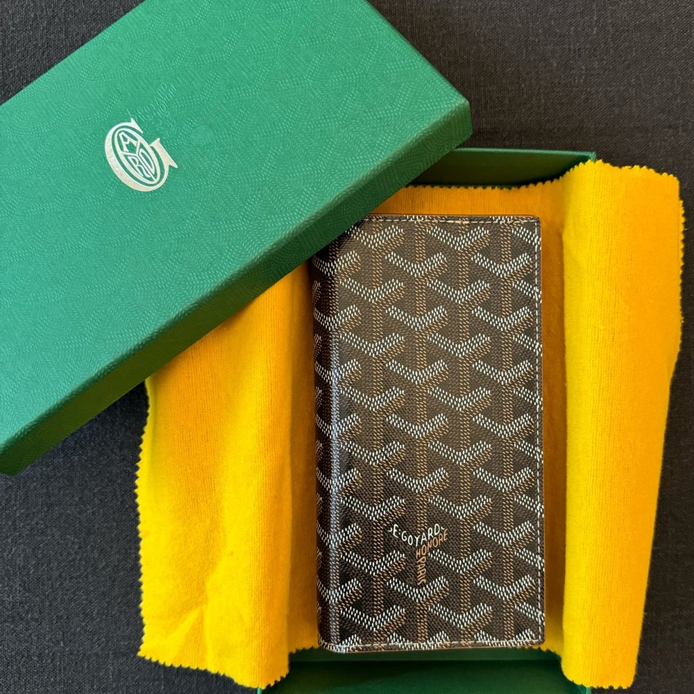 Goyard Saint Lambert Wallet Coated Canvas - Black and Tan
